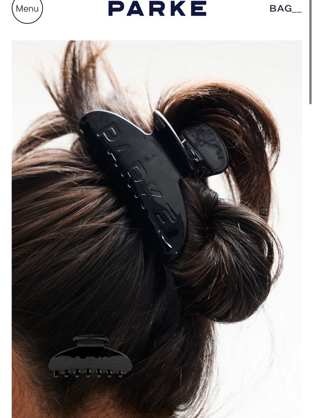 PARKE Black Logo Hair Claw Clip